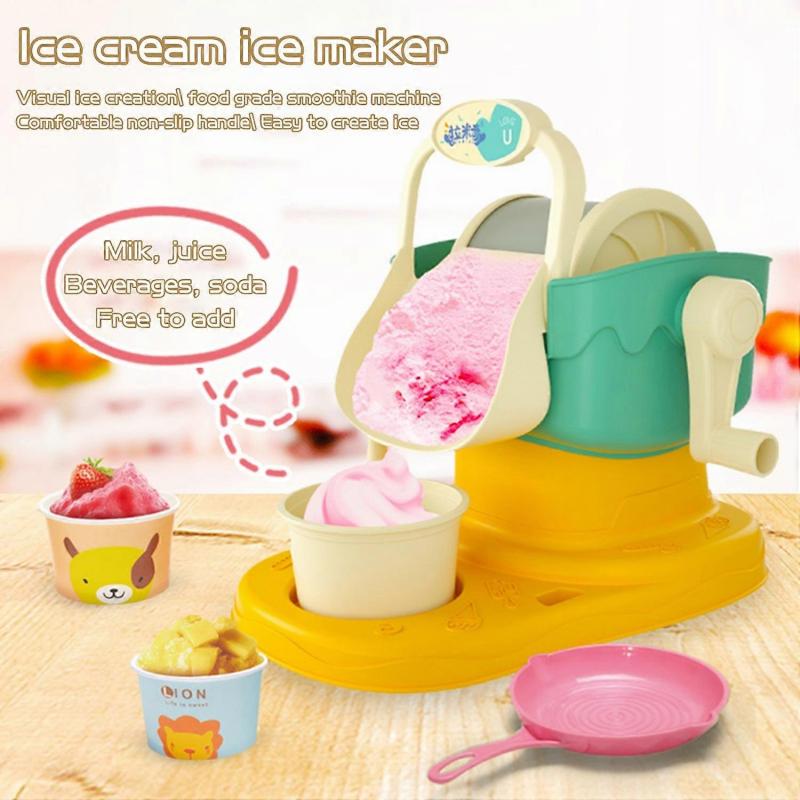 Children DIY Ice Cream Maker Kit Easy Fun Play House Toys Visual Shaved Ice Easy To Clean Encourages
