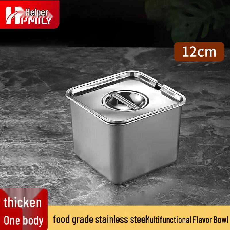 HPMILY Квадратная емкость для специй из нержавеющей стали 304 с крышкой