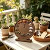 Autumn Calendar Decoration Wooden Seasonal Month Decor, Round Farmhouse Perpetual Season Clock, Gift for Lovers Pumpkin Four Seasons Tabletop Ornament