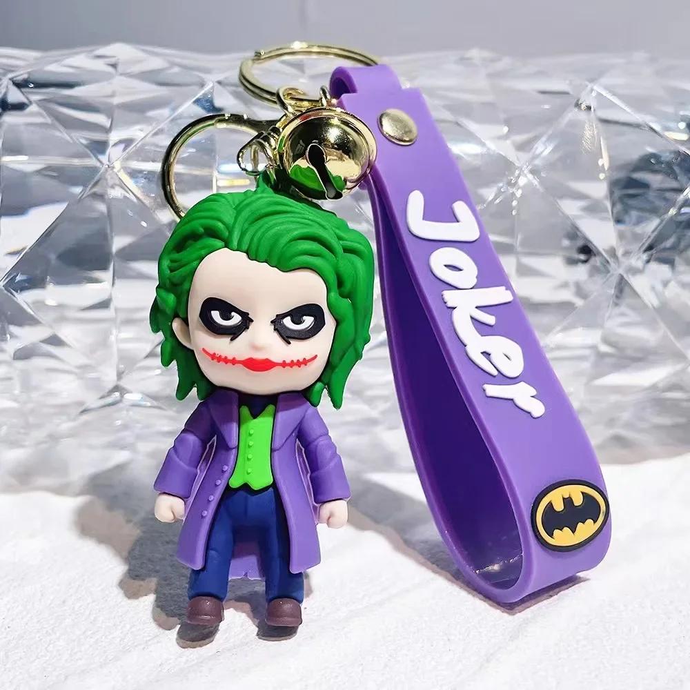 Cute Cartoon Keychain PVC Soft Rubber Animel Batman Joker Doll Pendant Ornaments Gift