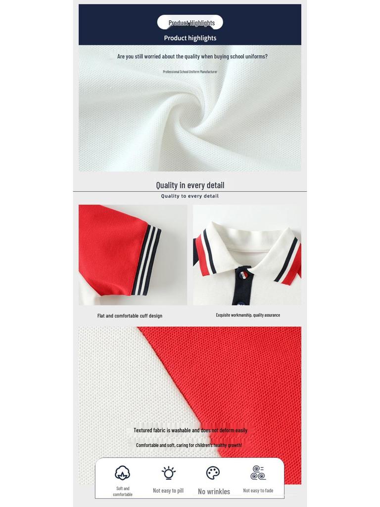 Children's Academy Style Color Block School Uniform, Long Sleeve Three-Piece Set for Spring, Autumn, and Winter