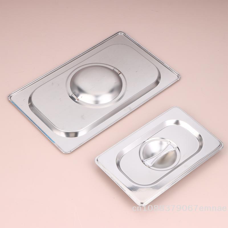 [ZYAS]Stainless Steel 1/9 1/6 1/4 1/3 1/2 1/1 Food Pan Lid Steam Table Pan Covers Notched Lids With Handle Lock Heat