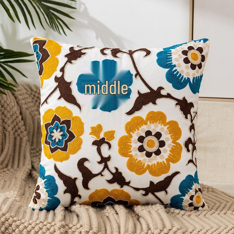 

Сучасна квіткова вишита наволочка для дивана або ліжка - Наволочка без вставки, що налаштовується 45x45cm (without core)