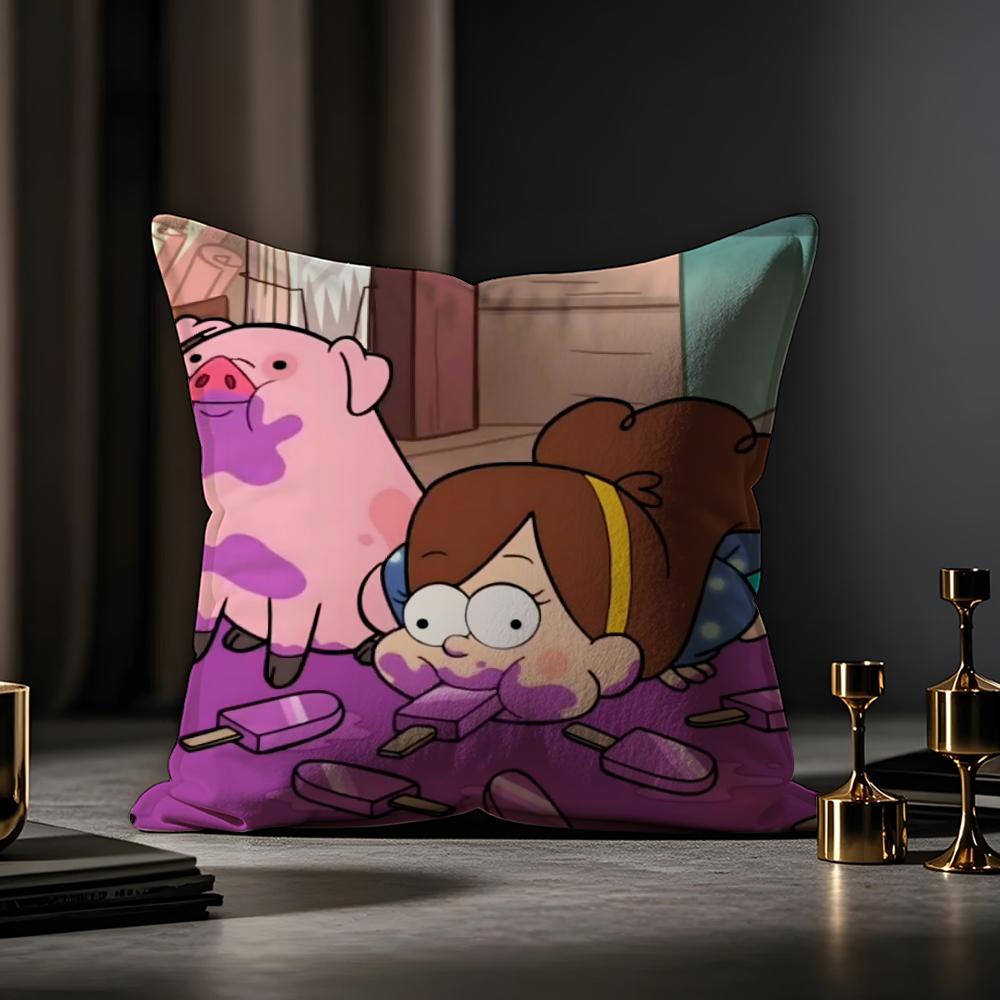 Husa de perna Gravity Falls Husa de perna anti-acarieni Fermoar ascuns Pluș scurt mătăsos Husa de perna pentru canapea