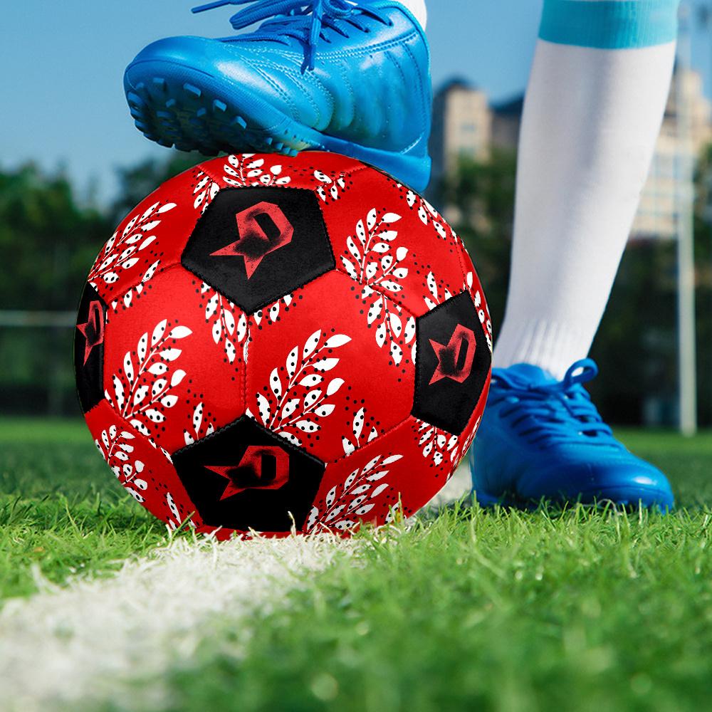 1PC White Leaf Powerful Symbol Soccer Ball Size 5 Football Machine Sewn Indoor/Outdoor Universal Football Gift W11