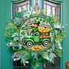 2D Flat 20cm Happy St.patrick's Day Hat Wooden Wall Hanging Decor - Car Balloon Universal Holiday Wooden Pendant, Home Decoration, Welcome Sign Party