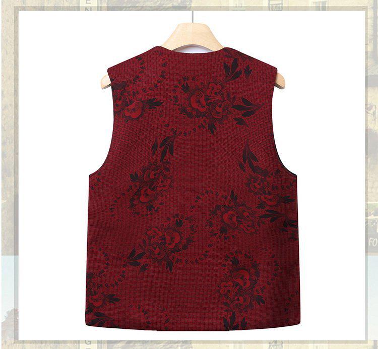 Lente Vest in Chinese Tang-stijl voor Vrouwen van Middelbare Leeftijd en Ouderen