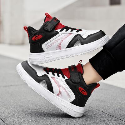 New Casual Sports Shoes for Children Boys Students Velcro Combat Basketball Shoes Breathable Girls High Top Board Shoes
