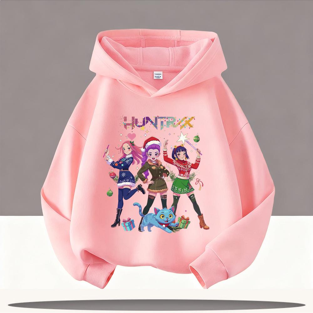 KPop Demon Hunters Autumn Kids Hoodie Cartoon Character Boys Girls Casual Christmas Present Comfy Hoodie