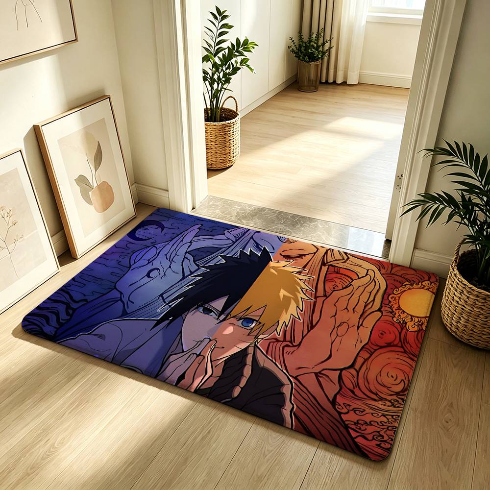 Anime N-narutoS Classic Carpet Bathroom Anti-slip Mat Door Mat Home Decoration Mat Entrance Door Mat Scratch-resistant Door Mat
