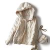 Fashion hooded thickened down jacket women's short annual new loose and thin white duck down warm jacket