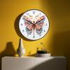 8 Inch Vibrant Color Butterfly Pattern, Wall Mounted Clock, Analog Wall Clock Decorative Elegant Wall Clock for Kitchen, Bedroom, Wall Decor