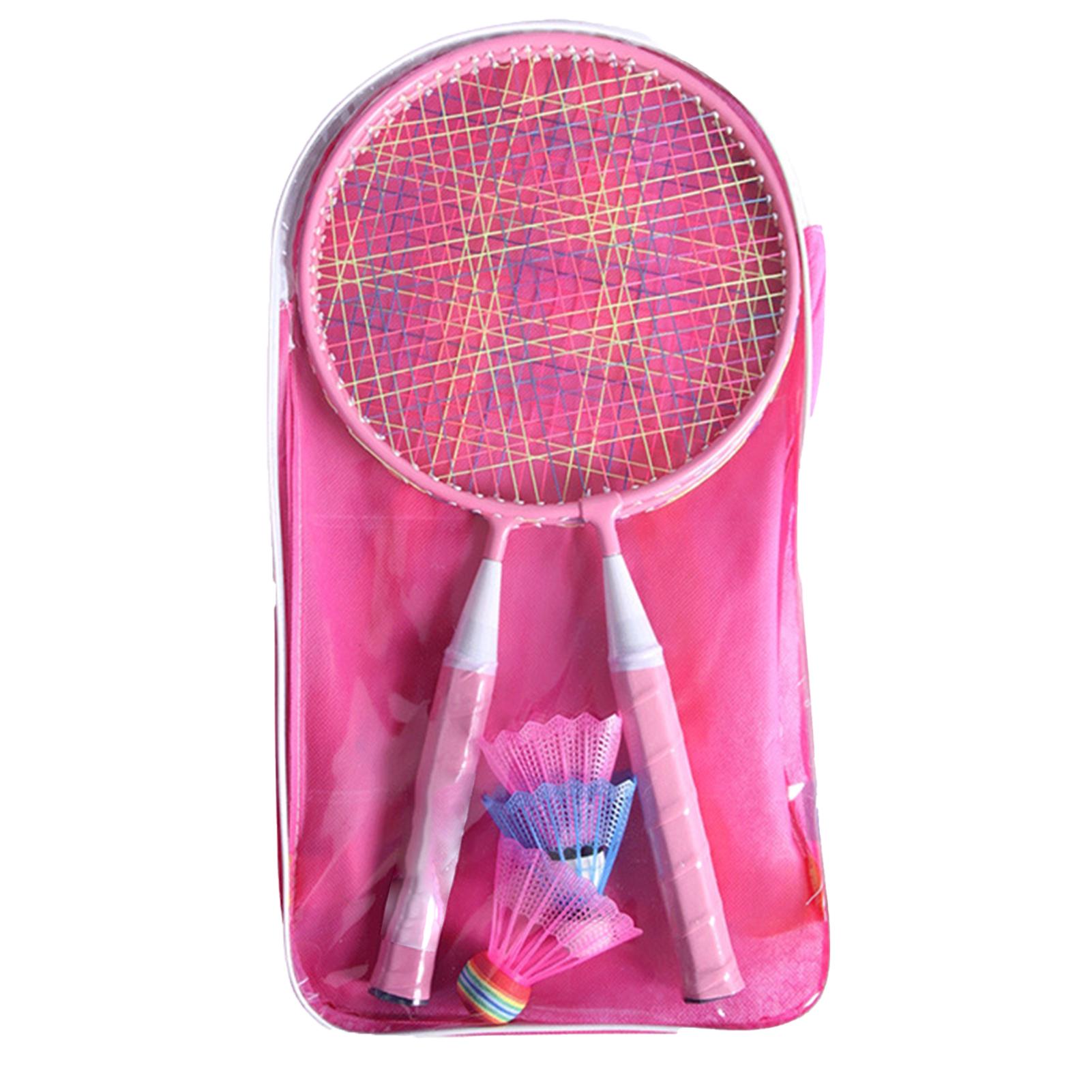 

Детский набор ракеток для бадминтона для учеников начальной школы, для занятий спортом на открытом воздухе, ракетка для бадминтона розового цвета