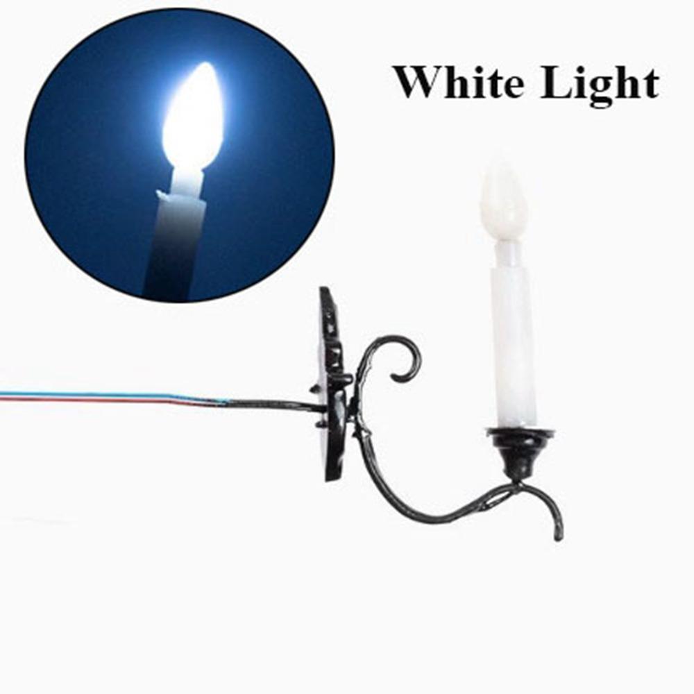 12V White/Warm Light Model ABS Metal Material Sand Table Chandelier Dollhouse Wall Lamp White Light Black