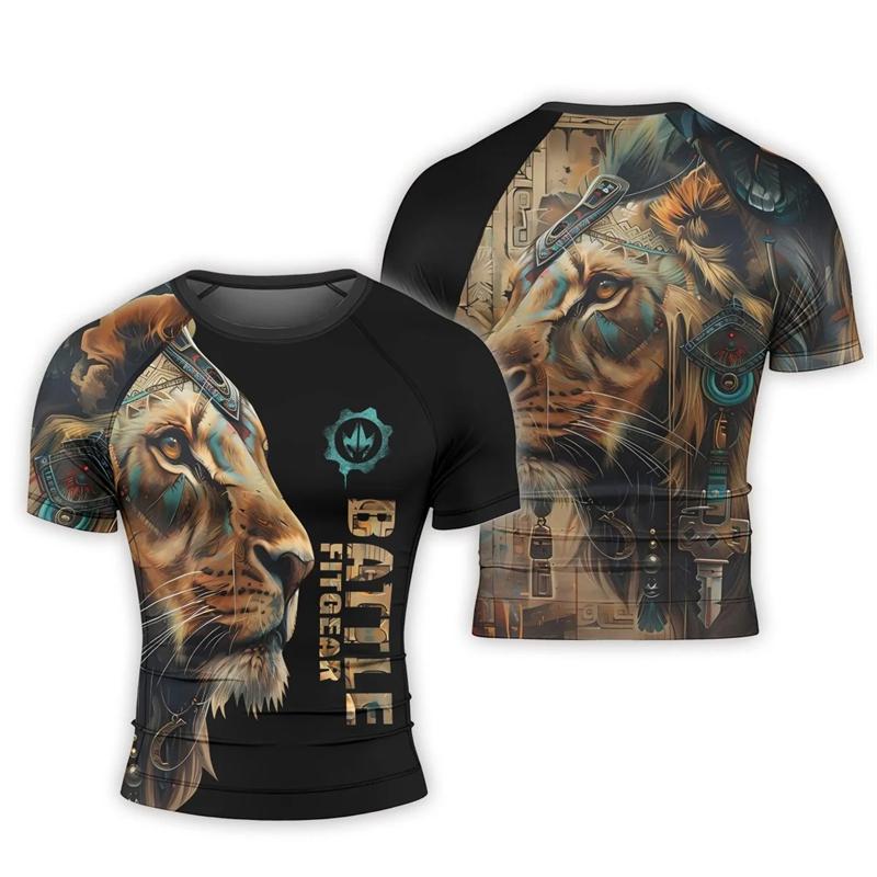 Y2K Compression Shirt Men Fitness Gym Animal Sport Running T-Shirt Tops Tee Short Sleeve T-Shirt 2026