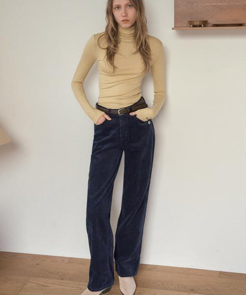 HAINT Hazel Straight-Cut Corduroy Pants 6Col_Navy