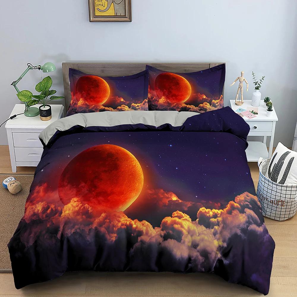 Natural Scenery Moonlight Shadow Bedding Set Boys Girls Twin Queen Size Duvet Cover Pillowcase Bed Kids