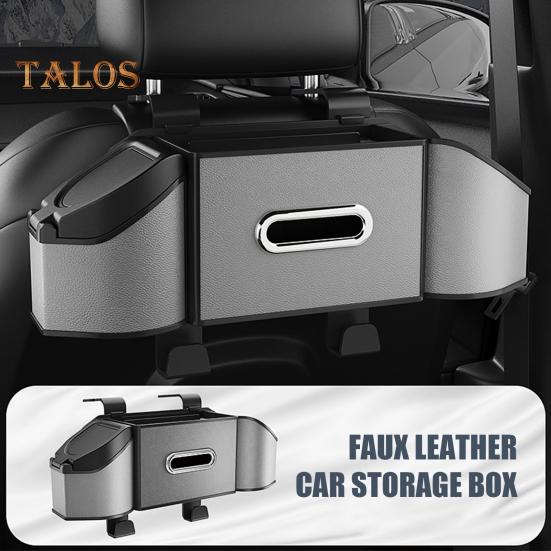 Úložný box na autosedačku, organizér na zadní sedadlo auta s držákem na 2 nápojové kelímky, multifunkční úspora místa v interiéru auta pro SUV, dodávky, nákladní automobily
