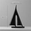 M-Modern-Abstract Resin Sailboat Model Ornament Modern Sailing Ship Nautical Sculpture Bedroom Desktop Bookshelf Decor