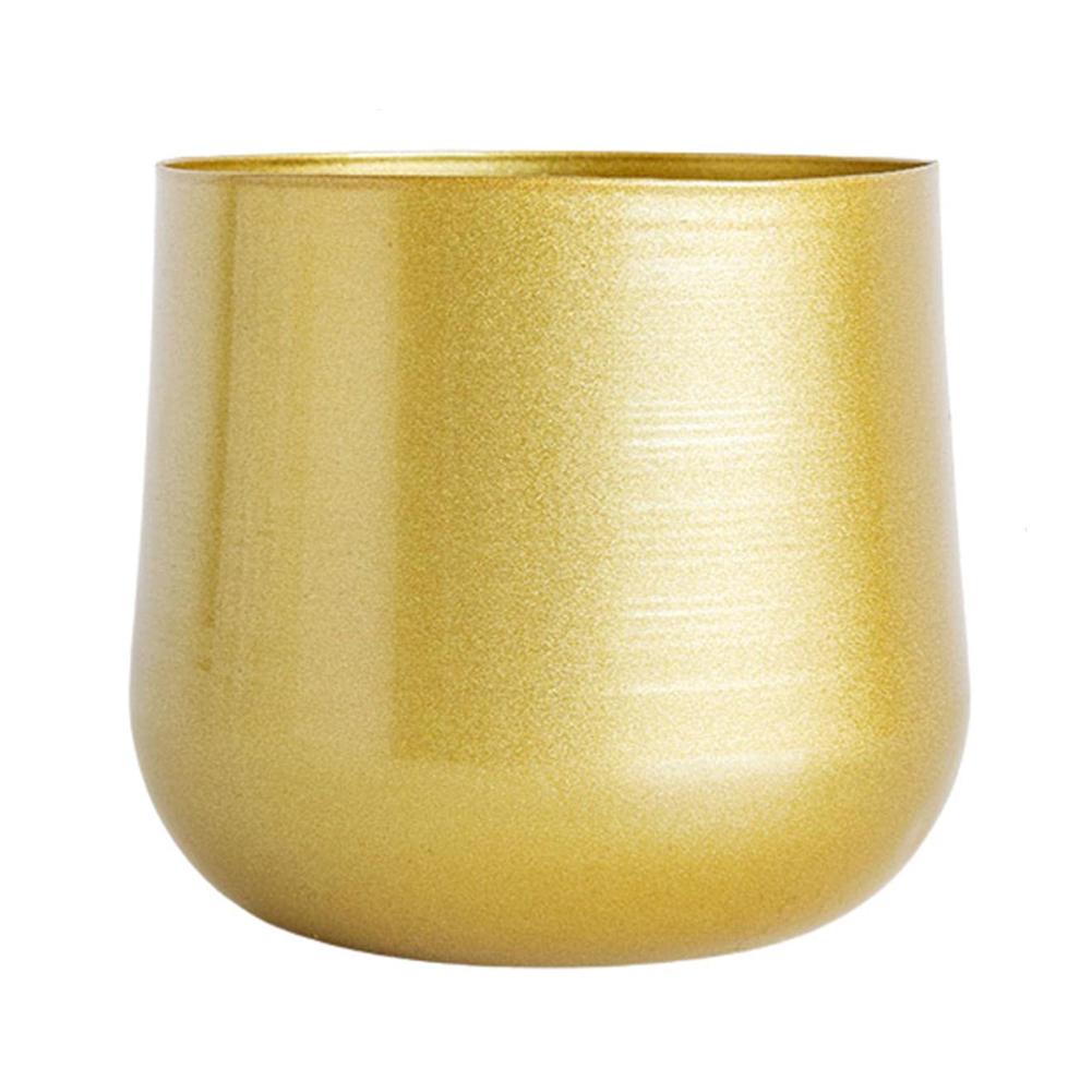 New Metal Flower Pot Household Plant Gold Pot Indoor Garden Terrace With Drainage Hole Plant Flower Pot Gold Pot