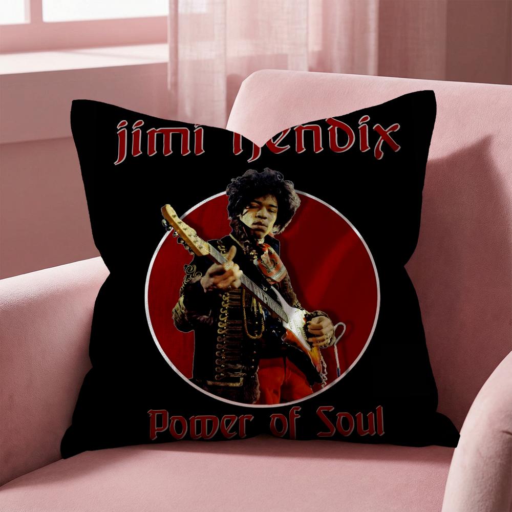SingerJ-Jimi H-Hendrix Cushion Cover Multi-Scene Pillow Cover for Home & Car - Reversible, Soft & Durable for Daily Use