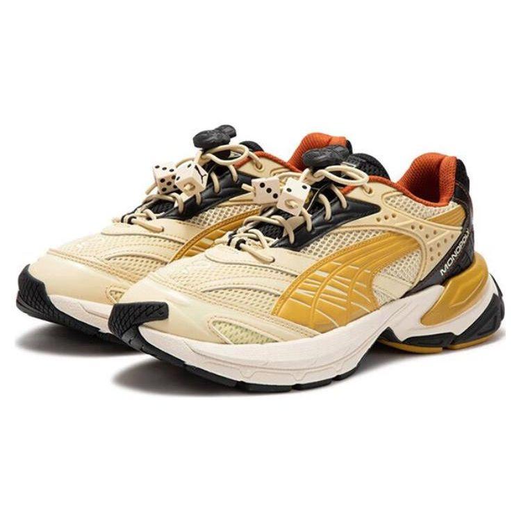 Puma Leather Comfortable Low-Top Lifestyle Sneakers Unisex sneakers Yellow 394290-01