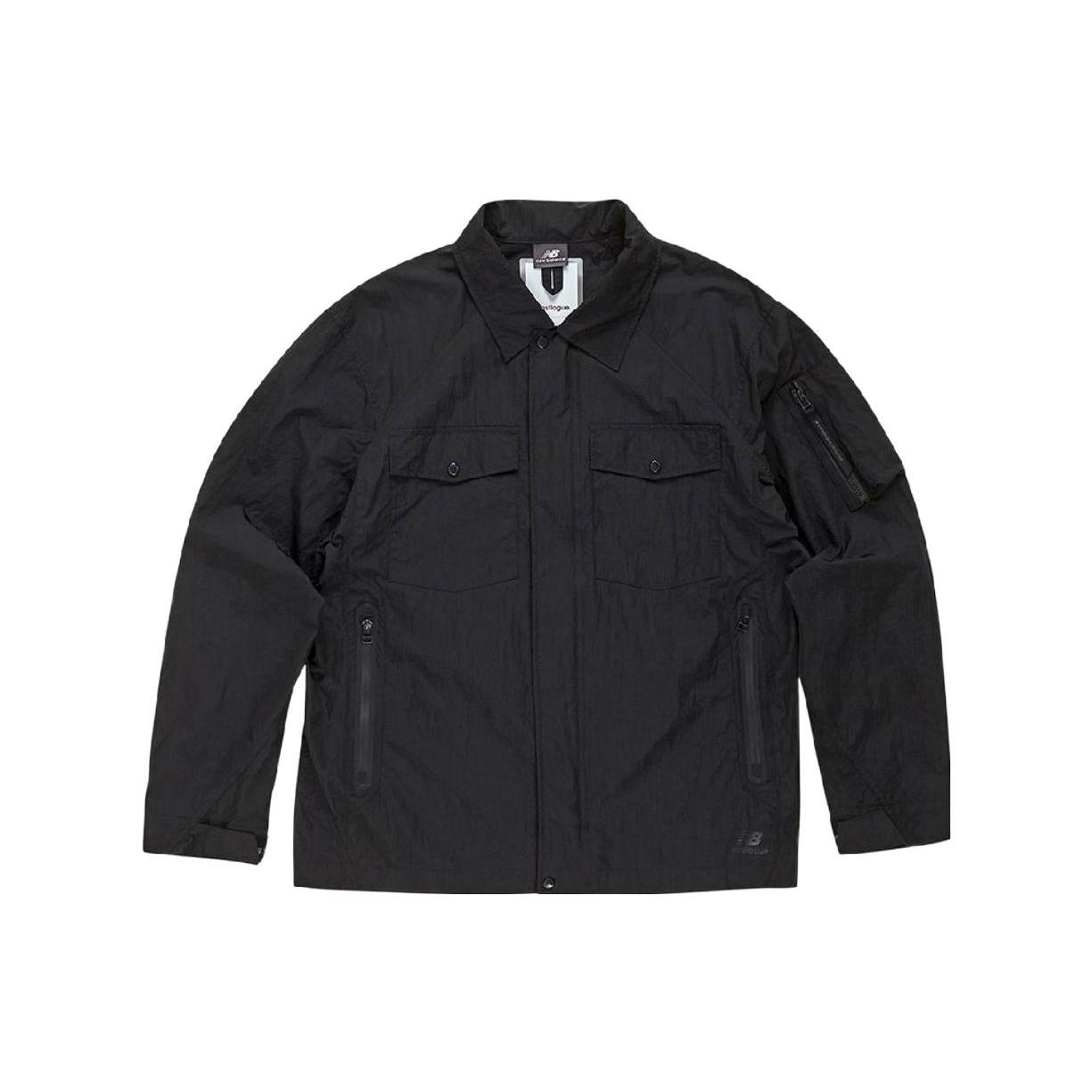 Куртки New Balance Унисекс Черные С Лацканами Умеренный Прямой Крой NBNJB4L313-19 XL