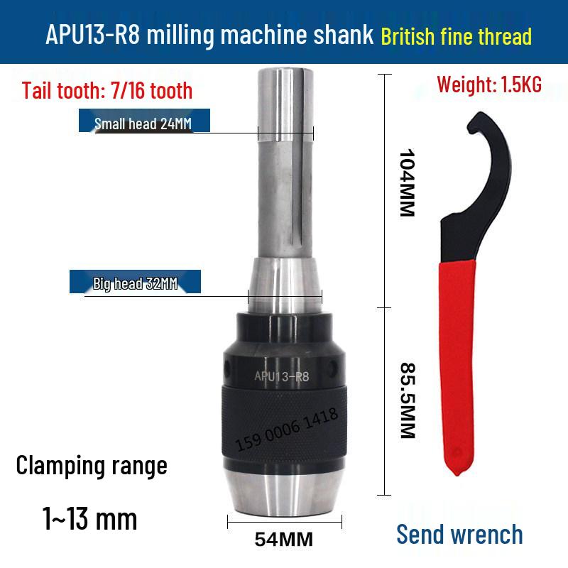 Self-Locking Tapered Tailstock Drill Chuck for CNC Lathe & Milling Machine