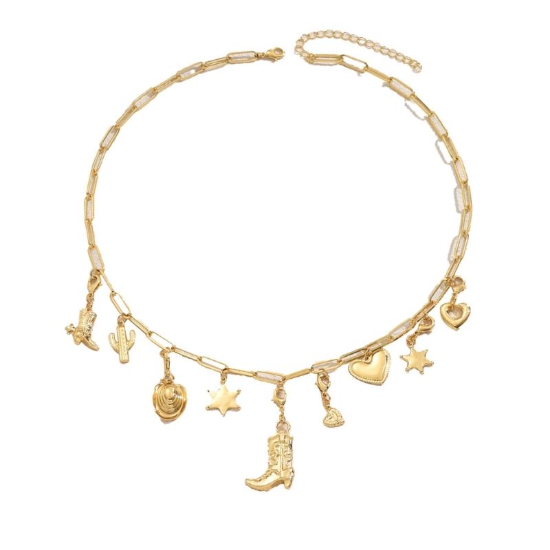 Elegant Irregular Various Pendant Necklace Party Necklace Chain Necklace Alloy Texture for Matching Fashion Outfits 1