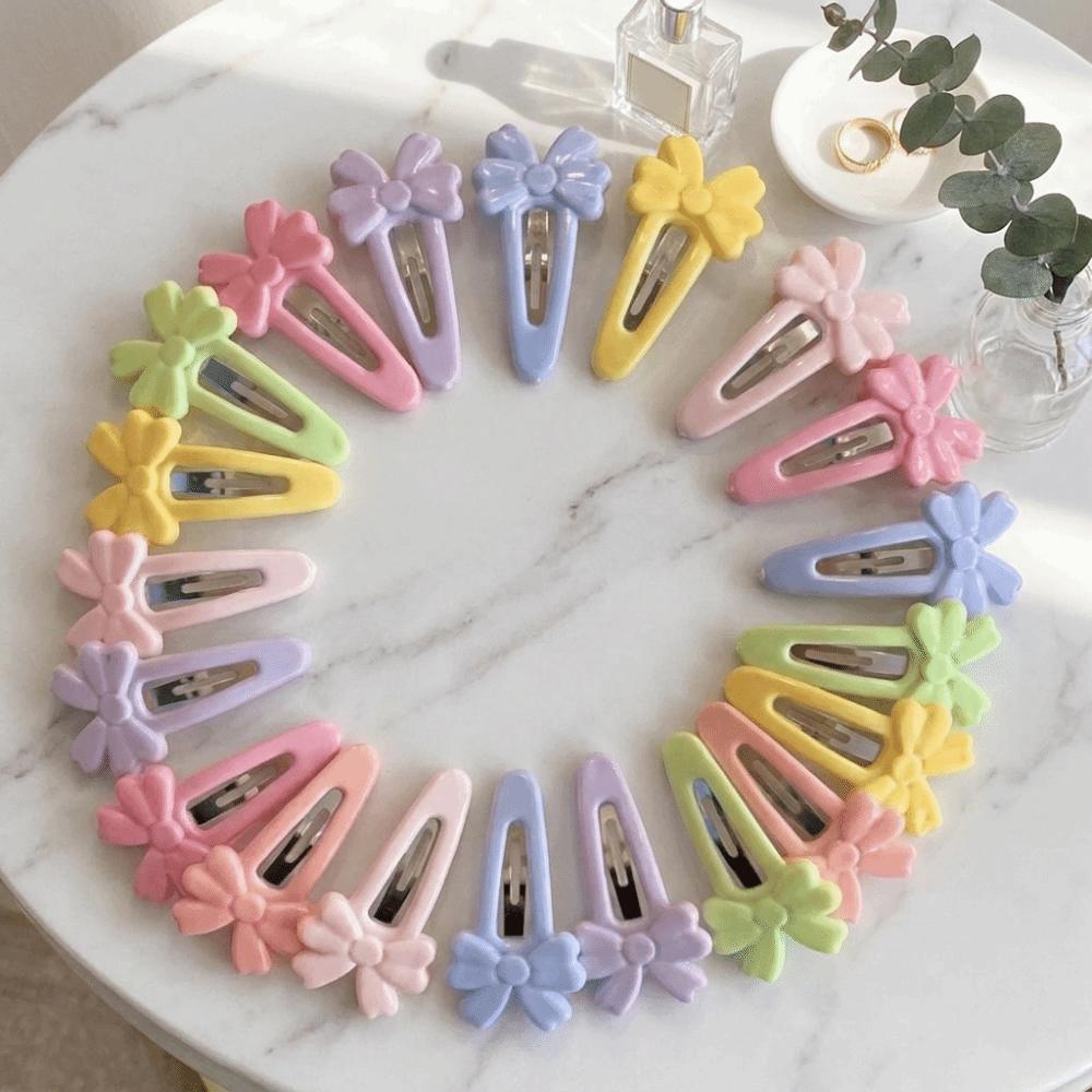 8/16 Pcs/set Flower Multicolor Bownot Hair Clips Plastic Hair Barrettes Bangs Hairpin Women
