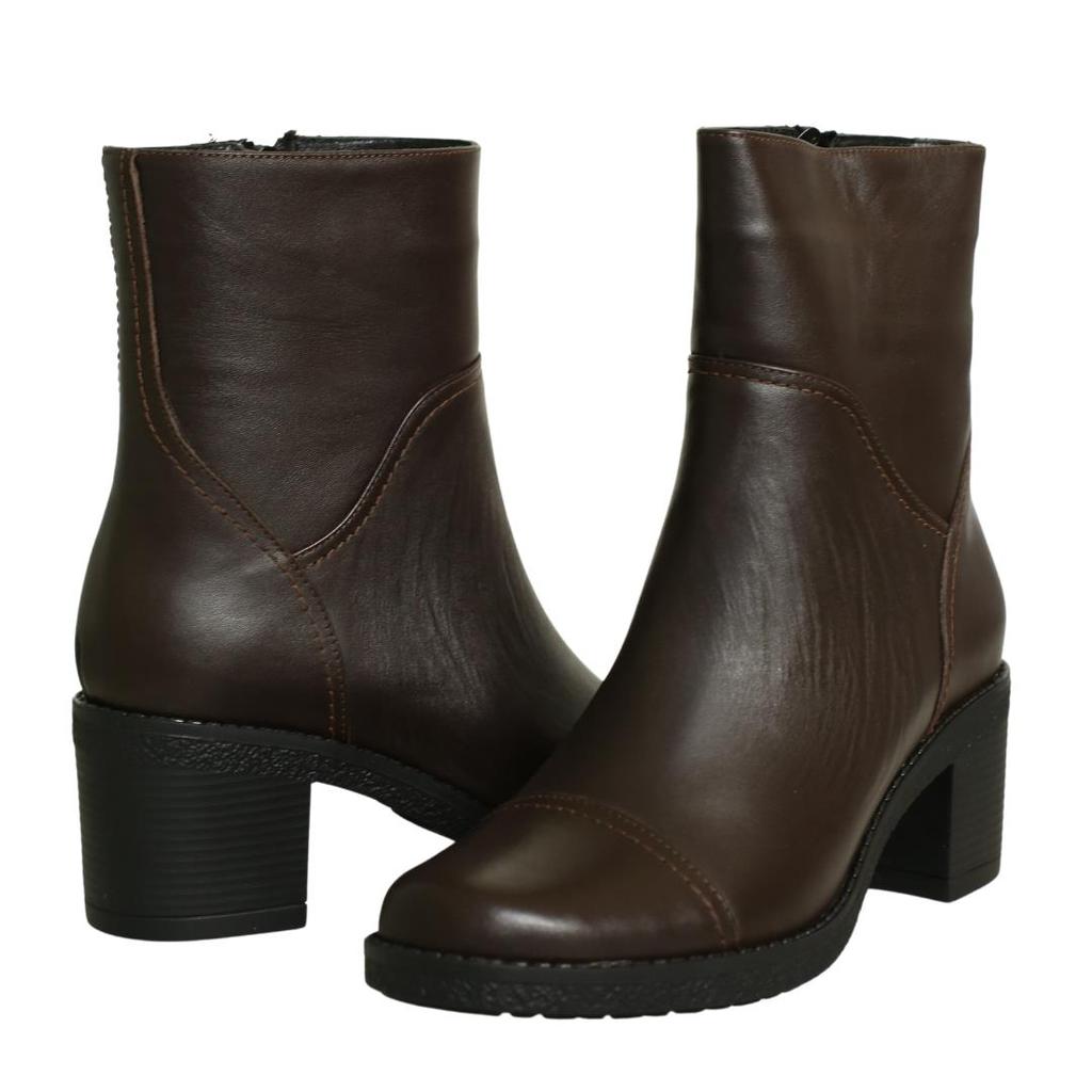 Damen Stiefel aus echtem Leder mit hohem Absatz