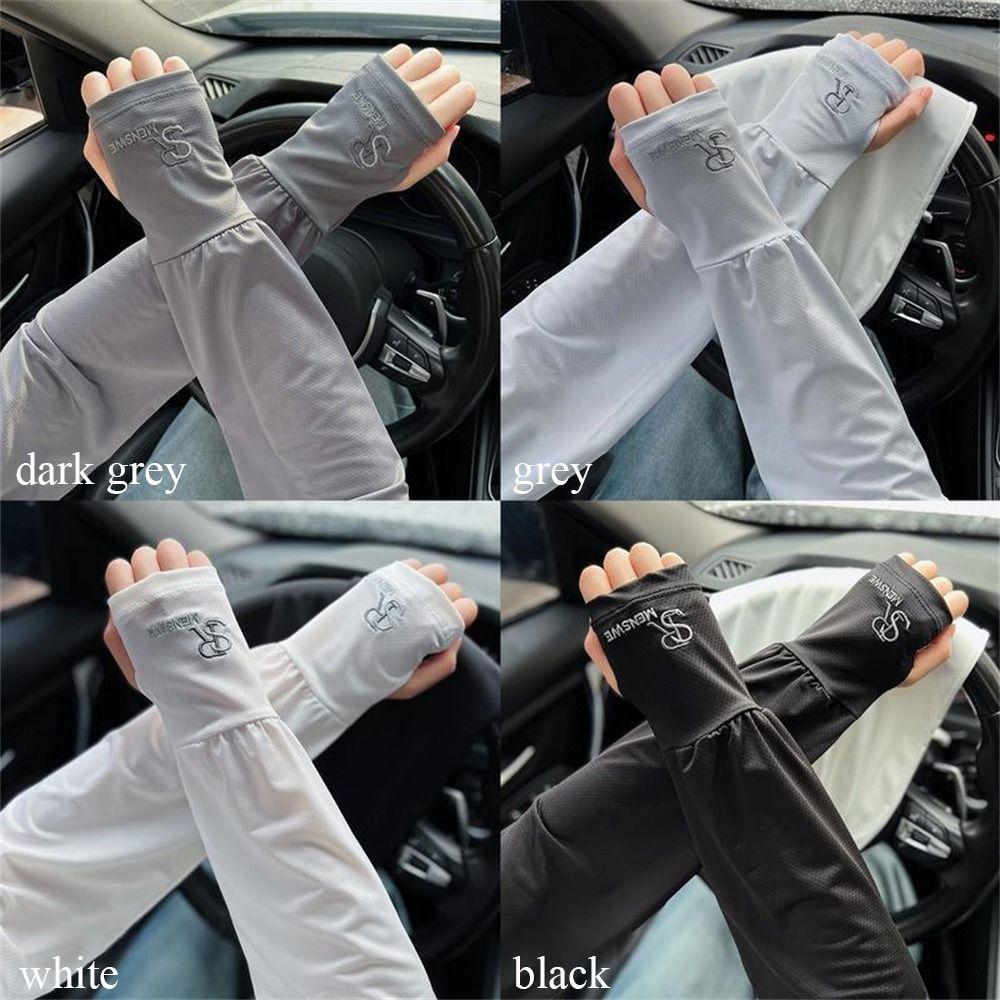 Ice Silk Anti UV Arm Covers Sunscreen Driving Gloves Thin Arm Protector  Female