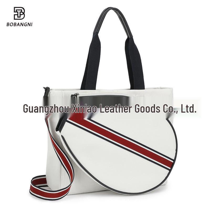 Canvas Striped Tennis Tote: Fashionable Ladies' Crossbody Handbag & Beach Sports Bag