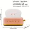 Bread Toast Light Toaster Nightlight Creative Rechargeable Led Lamp Bedroom For Birthday Gift
