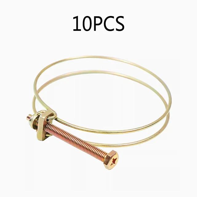 10Pcs Adjustable Pipe Clamp Double Wire HoseClip Plumbing Fastener Hardware Kit Double Wire Hose Clip Plumbing Fastener Hardware