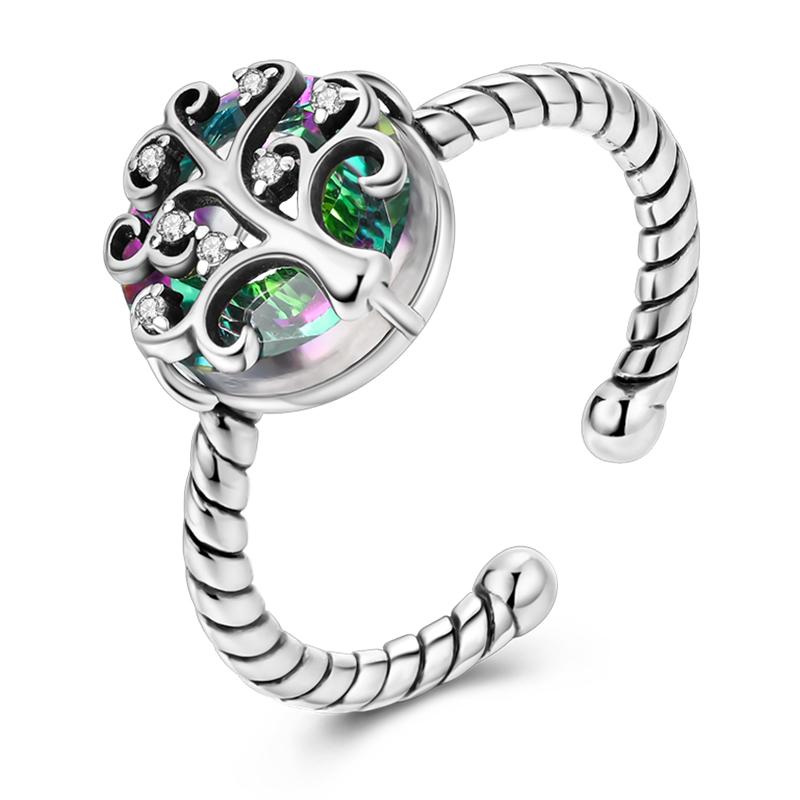 Real 925 Silver Feather Butterfly Flower Sun Moon Animal Design Open Rings Fit For Wedding Party Fine Jewelry