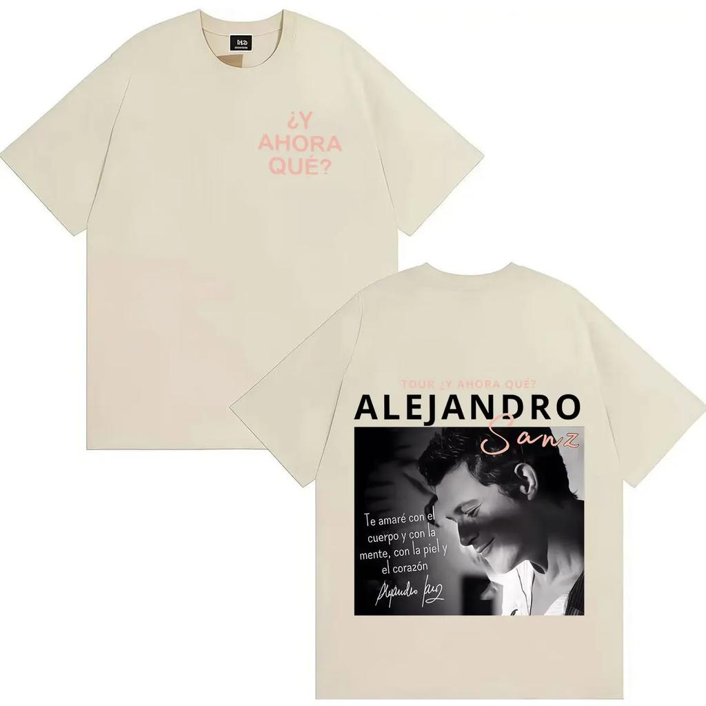 Singer Alejandro Sanz Harajuku Graphic 2026 Mens Women Cozy Tshrit Fashion Hip Hop Y2K Casual Streetwear Cotton Short Sleeve Tee