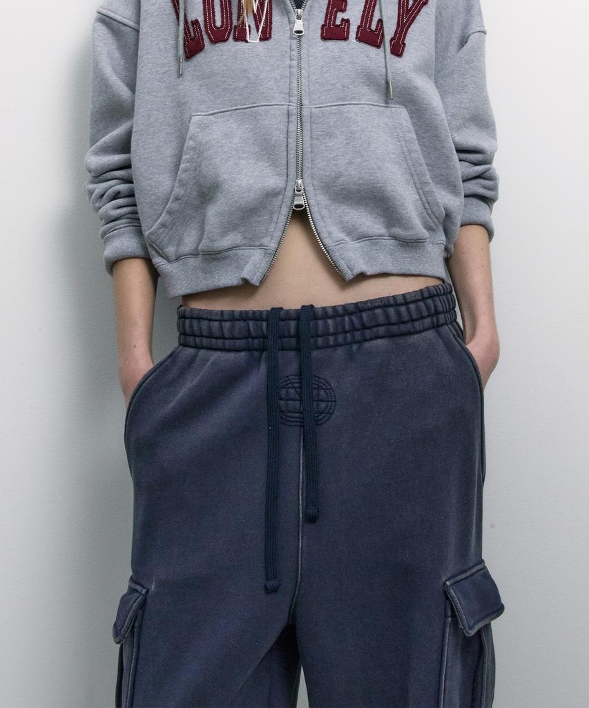 NOHANT Washed Cargo Sweat Pants Navy