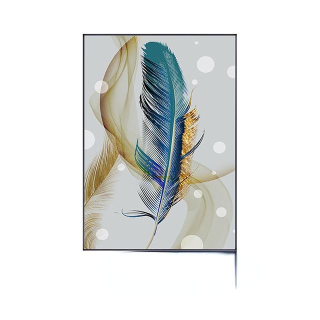 

Абстрактные картины на холсте с золотой фольгой и перьями, скандинавские настенные художественные постеры и принты, современные картины для украшения гостиной, спальни 21cm×30cm NoFrame