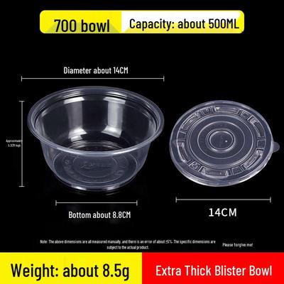 700ml Extra Thick Disposable Plastic Round Soup Bowls with Lids