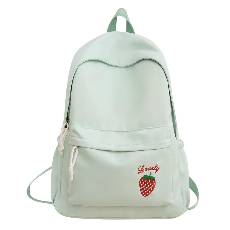

Рюкзак с клубничной вышивкой, женский нейлоновый многофункциональный рюкзак большой емкости, школьный рюкзак для студентов зелёный