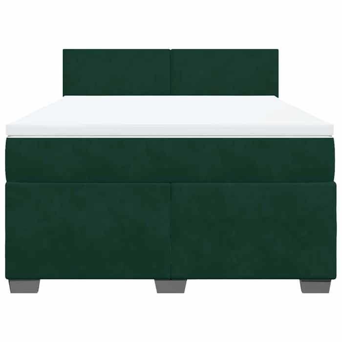 Maison Exclusive - Sommier à lattes de lit et matelas Vert foncé 160x200cm Velours