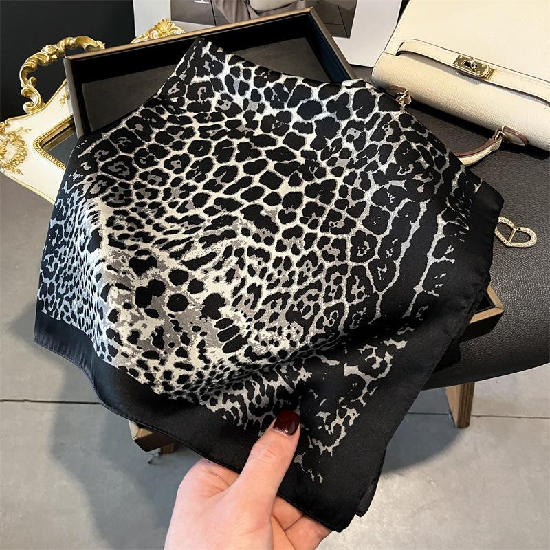 Luxury Silk Feeling Square Scarf Women  Print Satin Neckerchief Spring Hair Band Foulard Bandana Echarpe Tie Shawl Wraps