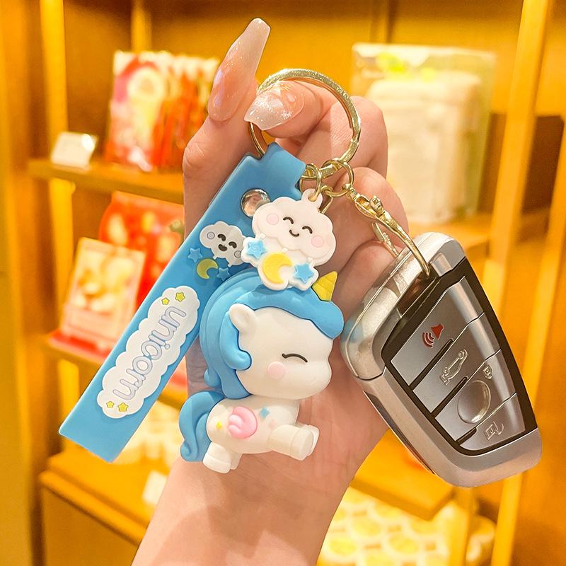Cute Cartoon Unicorn Keychain: Women's Exquisite Doll Pendant for Bags & Car Keys