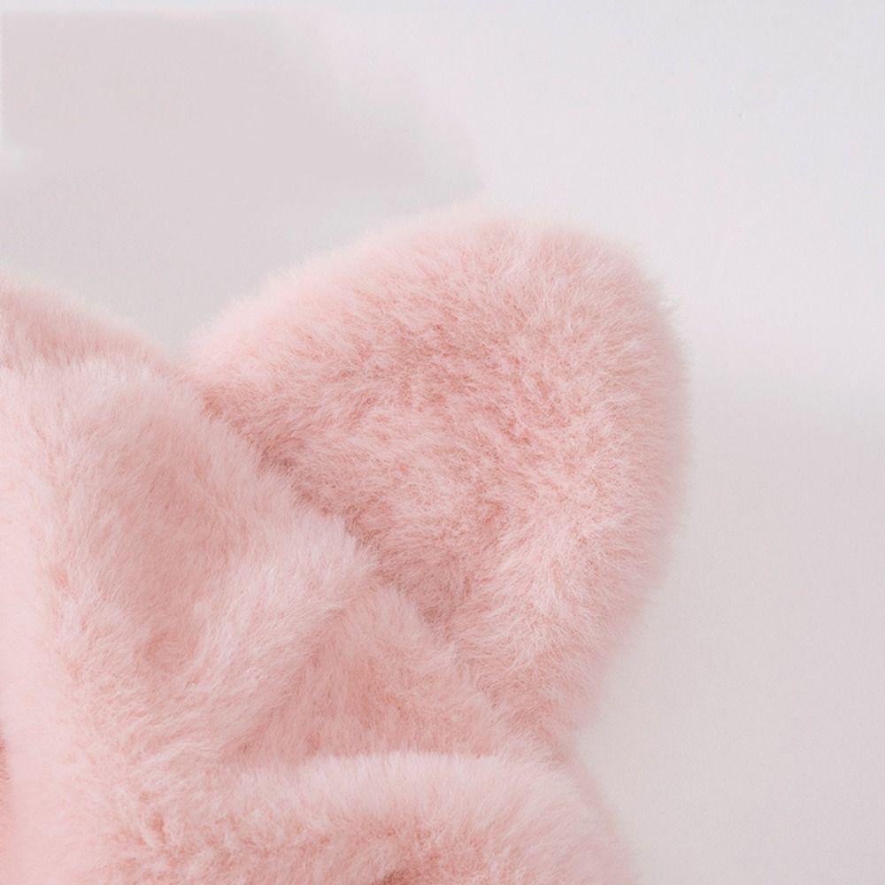 Plush Windproof Hat Thicken Kids One-Piece Hat Cute Cartoon Integrated Scarf Hat