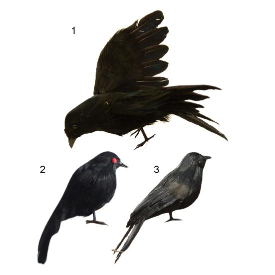 Halloween Crow Realistic Looking Super Soft Feather Black Feathered Crow Halloween Decor for Home