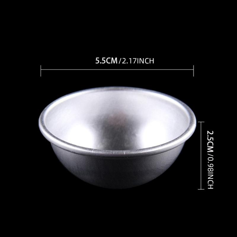 Set Of 50 Hemispheres Baking Molds Silver Aluminum Cake Tins for Wedding Cakes and Mousses Puddings Bakewares