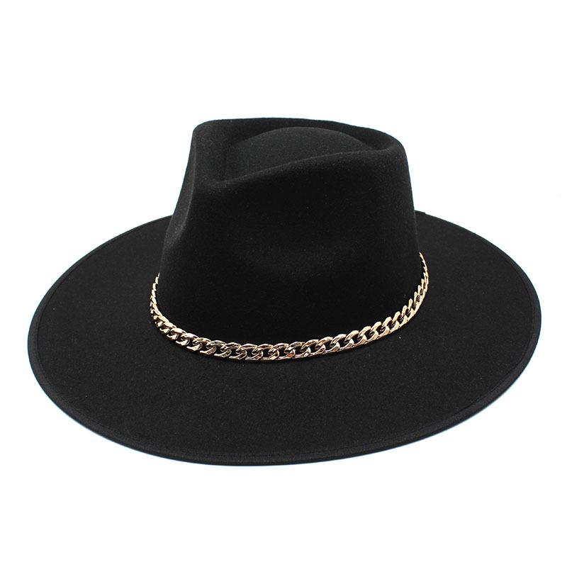 Seasonal Hemming Eaves Peach Heart Top Chain Flat Edge Top Hat Men And Women Woolen Jazz Hat