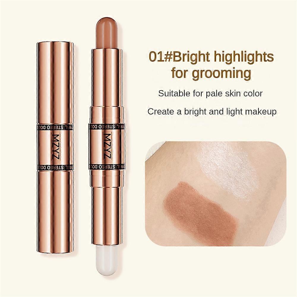 MZYZ Double Head Makeup Stick-Natural Highlighter & Contour,Face/Eye Shadow/Nose