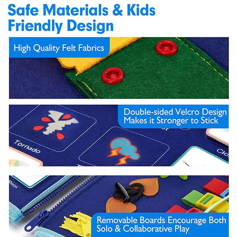 Baby Busy Board Early Educational Toys Toddlers Montessori Busy Book Activity Skills Learning Board Sensory Development Toys
